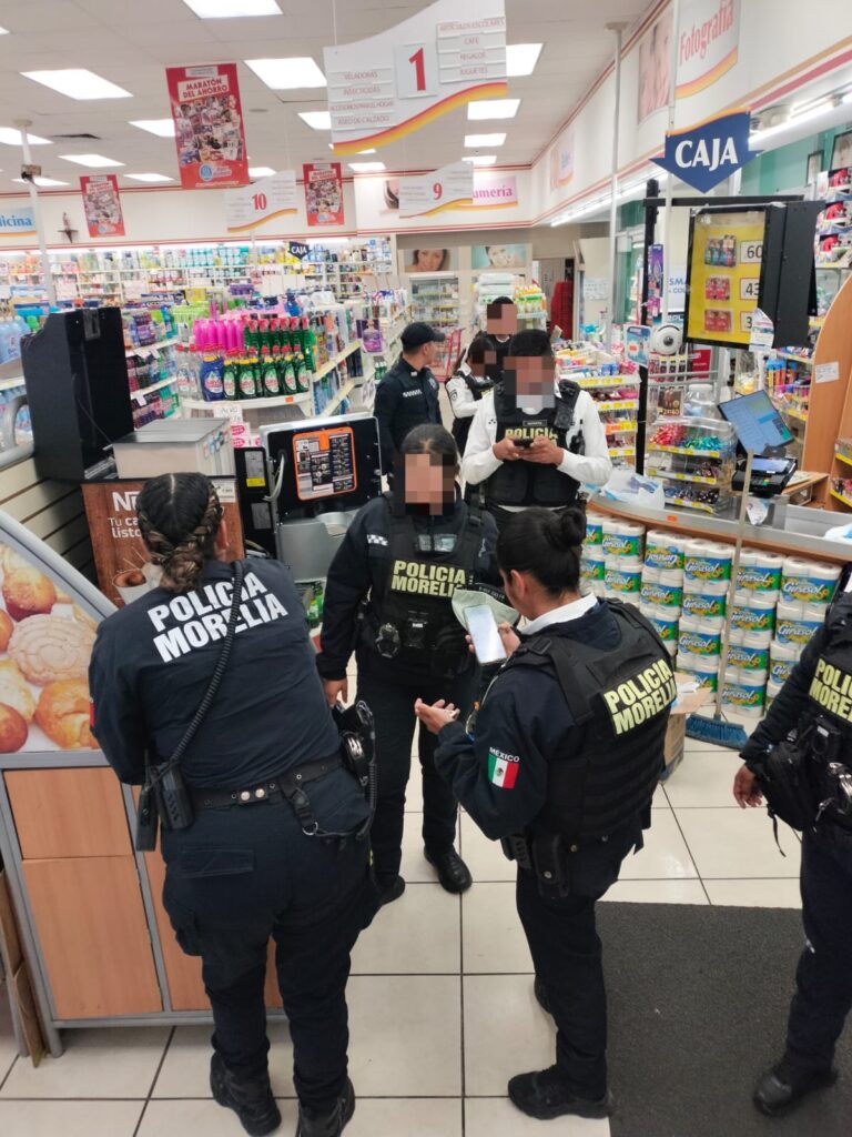 Detiene Policía Morelia a sospechoso de robo en farmacia